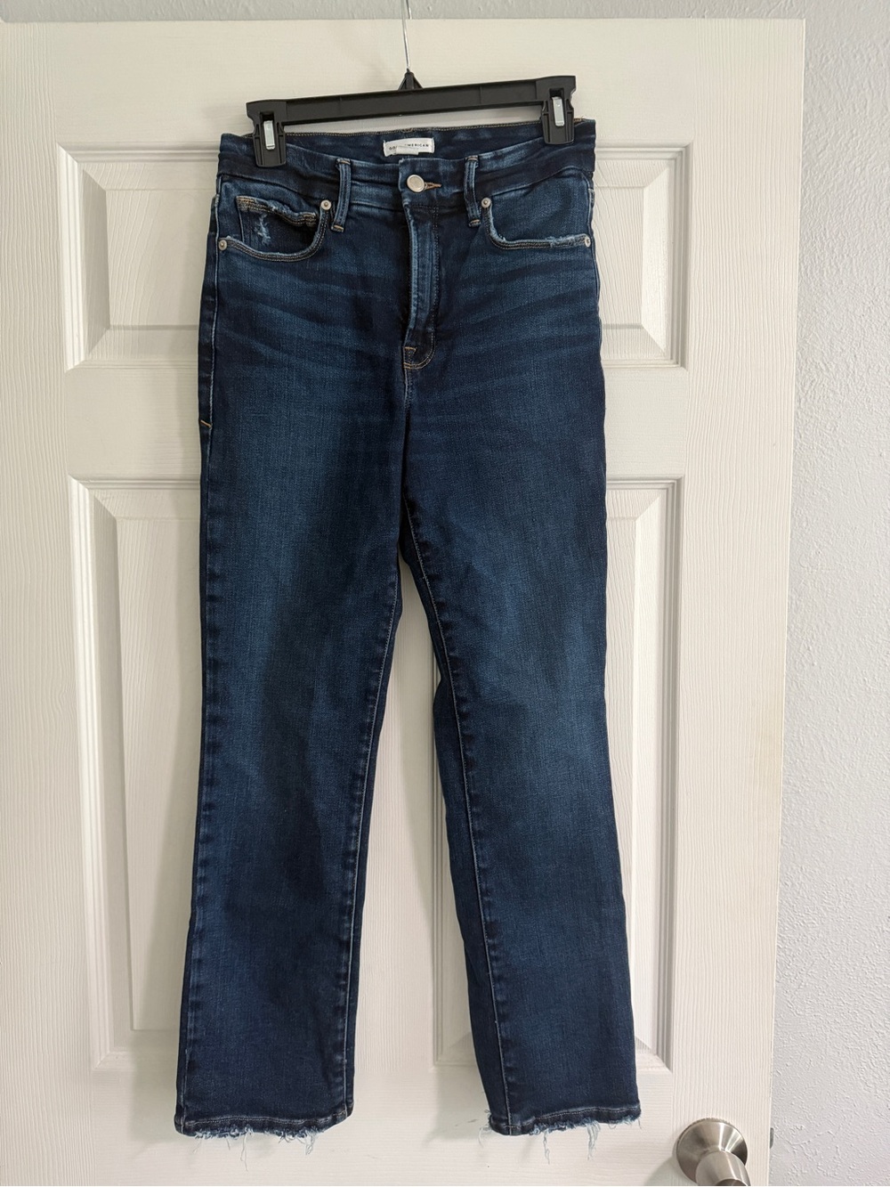 Good American Dark Blue Women's Straight-Leg Jeans